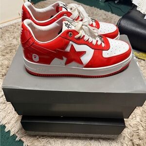 2021 A bathing ape Bapesta Orange patent leather 1H70191001 ORG men size 11